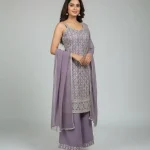 Women Georgette Kurta, Pant & Dupatta Set – Thread Work